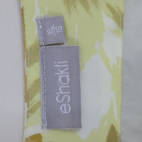 Eshakti Yellow Floral Short Sleeve Dress Size 16/XL - Picture 4 of 10